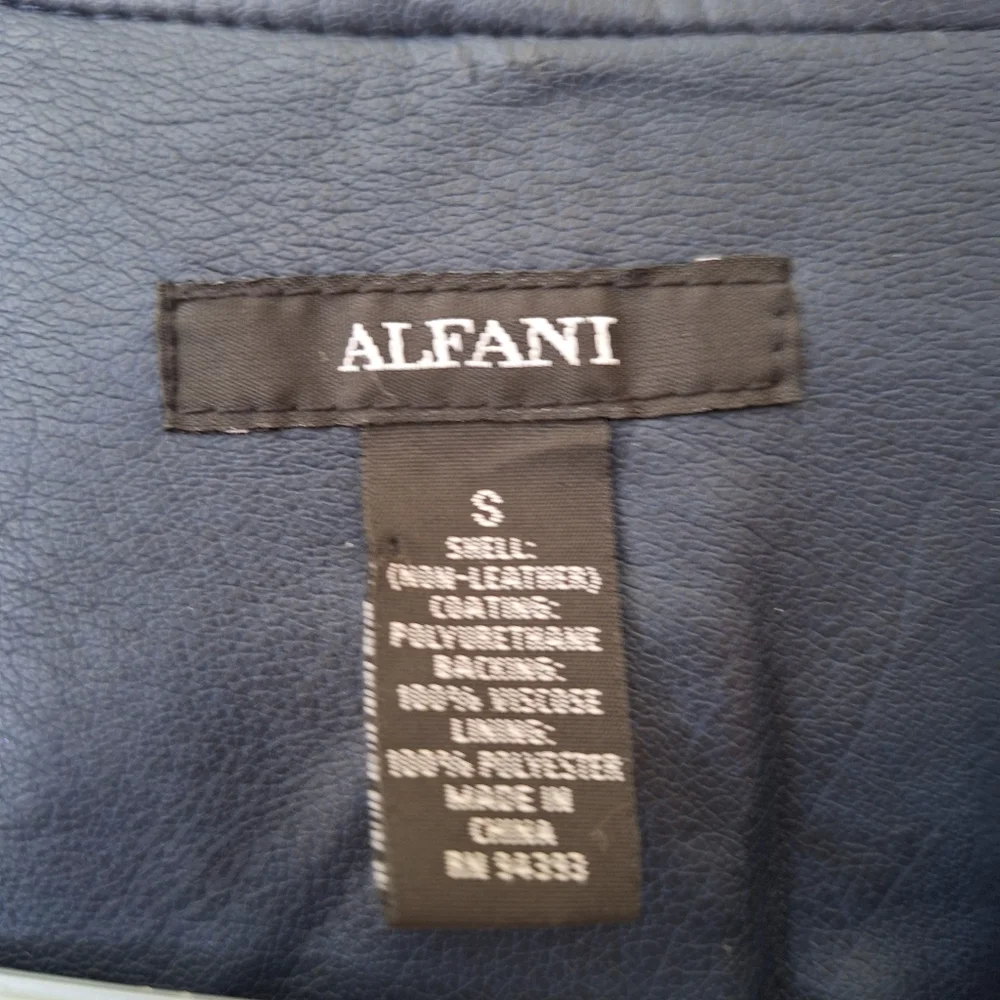 Alfani Women's non leather Blue Jacket - Picture 5 of 7